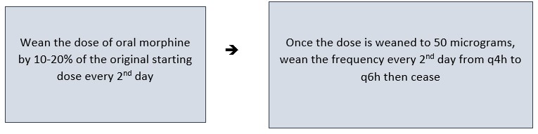 Neonatal Pain Management Weaning oral morphine